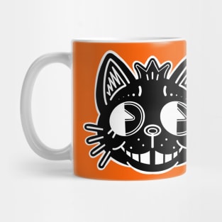 Black Curious Cat Mug